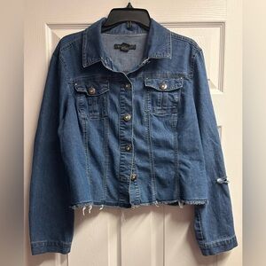 Baccini Denim Jacket W/ Distressing Size XL